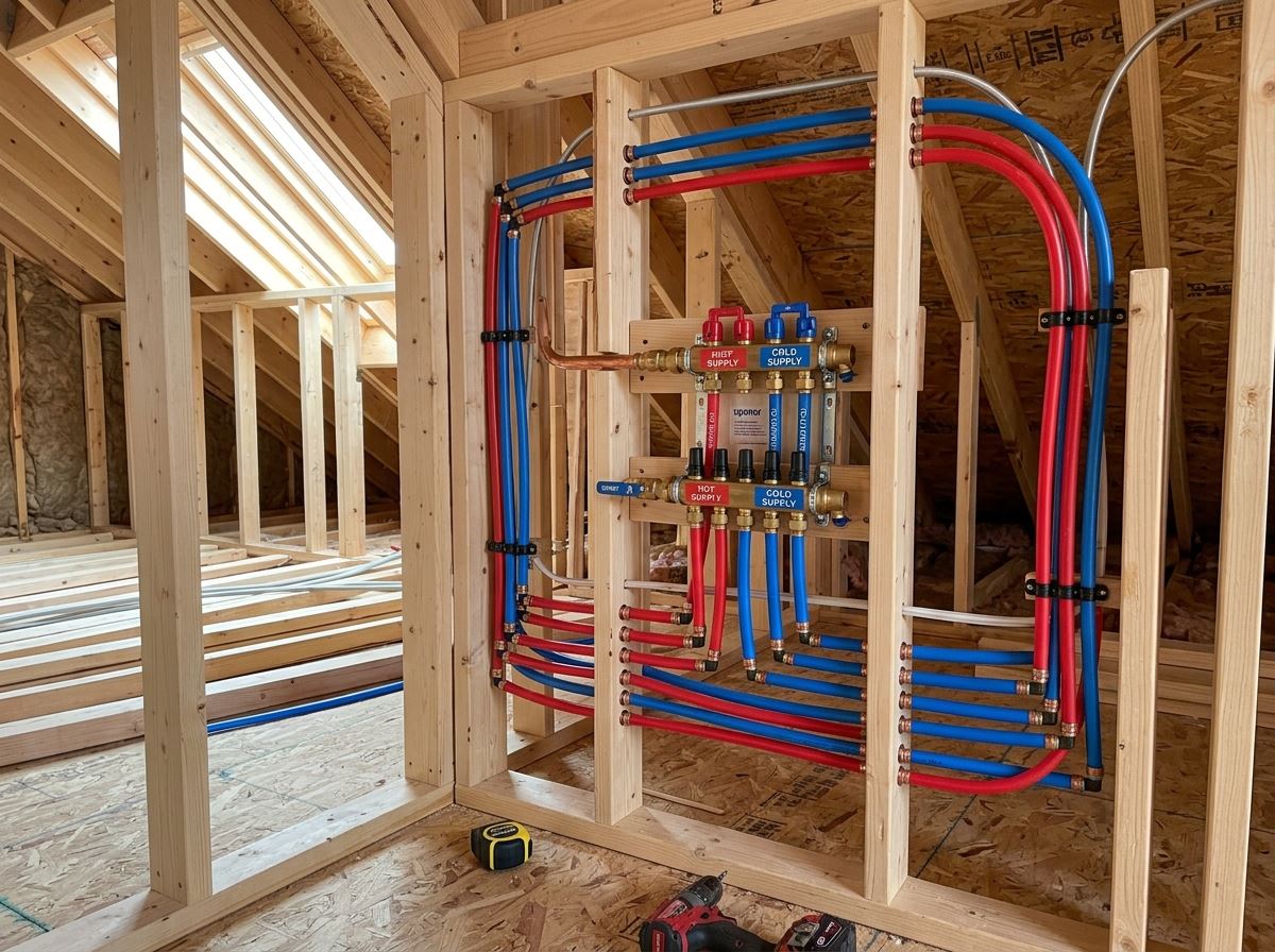 Overhead Uponor PEX-a repiping installation in attic with zero slab destruction