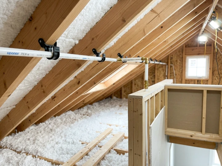 After: Overhead Attic Line Isolation - Las Colinas Post-Tension Slab Cold Line Rupture