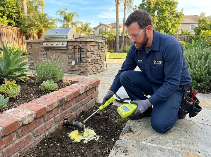 Before: Corroded Underground Black Iron - Ayala Park Residential Patio BBQ Gas Line Corrosion