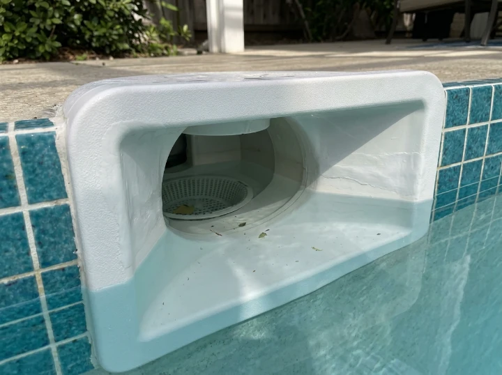 After: Underwater Structural Epoxy Bond - Casmalia Street Pool Skimmer Throat Structural Fissure